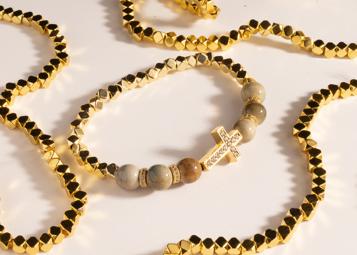 Ceramic Earth Stone Cross