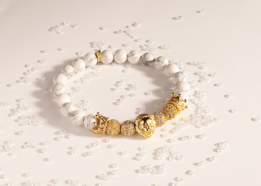 Natural Howlite Lion