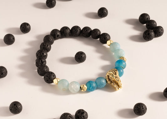 Frosted Crackle Agate Pharaoh