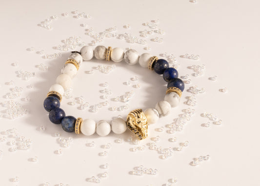 Pharaoh Natural Howlite & Lapis Lazuli