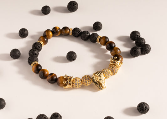 Pharaoh Tiger Eye w/ Lava Stone
